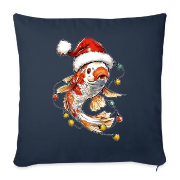 Nishikigoi Carp Koi Fish Christmas Hat Xmas - Sofa pillowcase 17,3'' x 17,3'' (45 x 45 cm) - navy - Front