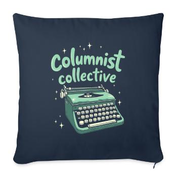 Équipe de chroniqueurs - Housse de coussin décorative 45 x 45 cm - bleu marine - Devant