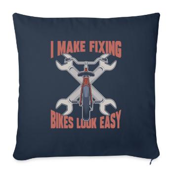 Mécanicien de vélos - Housse de coussin décorative 45 x 45 cm - bleu marine - Devant