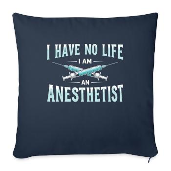 anesthésiste - Housse de coussin décorative 45 x 45 cm - bleu marine - Devant