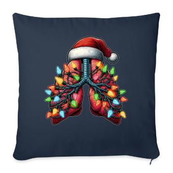 Inhalothérapeute Thérapie respiratoire - Housse de coussin décorative 45 x 45 cm - bleu marine - Devant