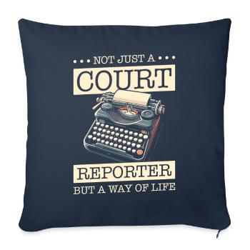 Sténographe - Housse de coussin décorative 45 x 45 cm - bleu marine - Devant