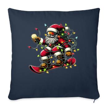 Santa Claus Snowboarding Snowboard Snowboarder - Sofa pillowcase 17,3'' x 17,3'' (45 x 45 cm) - navy - Front