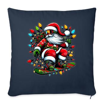 Santa Claus Snowboarding Snowboard Snowboarder - Sofa pillowcase 17,3'' x 17,3'' (45 x 45 cm) - navy - Front