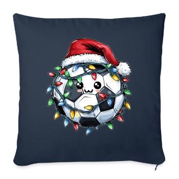 Mignon Kawaii Football Père Noël - Housse de coussin décorative 45 x 45 cm - bleu marine - Devant