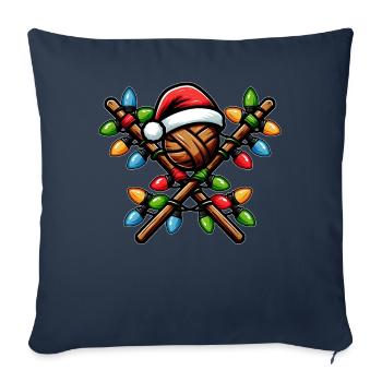Stickball Père Noël Chapeau Noël - Housse de coussin décorative 45 x 45 cm - bleu marine - Devant