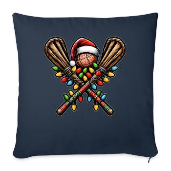 Stickball Père Noël Chapeau Noël - Housse de coussin décorative 45 x 45 cm - bleu marine - Devant