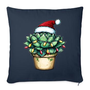 succulent chapeau de Noël - Housse de coussin décorative 45 x 45 cm - bleu marine - Devant