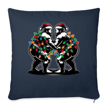 Sumo-Ringen Japanischer Sumo-Ringer - Sofakissenbezug 45 x 45 cm - Navy - Vorne