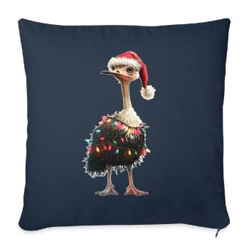 Chapeau de Noël d’autruche Noël - Housse de coussin décorative 45 x 45 cm - bleu marine - Devant