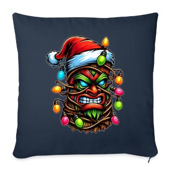 Tiki Luau Hawaiian Hawaii Tiki Maske Weihnachtsmüt - Sofakissenbezug 45 x 45 cm - Navy - Vorne