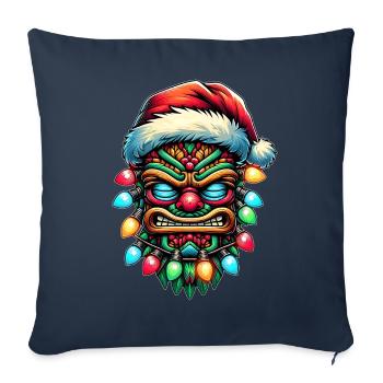 Tiki Luau Hawaiian Hawaii Tiki Maske Weihnachtsmüt - Sofakissenbezug 45 x 45 cm - Navy - Vorne