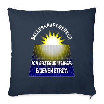 Centrale électrique de balcon Solaire Photovoltaïque - Housse de coussin décorative 45 x 45 cm - bleu marine - Devant