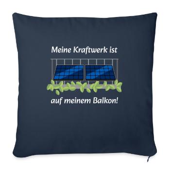 My Power Plant Balcon Centrale Solaire - Housse de coussin décorative 45 x 45 cm - bleu marine - Devant