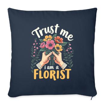 Fleuriste Fleuriste Fleuriste - Housse de coussin décorative 45 x 45 cm - bleu marine - Devant