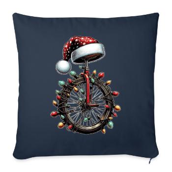 Monocycle Monocycle Chapeau de Noël - Housse de coussin décorative 45 x 45 cm - bleu marine - Devant