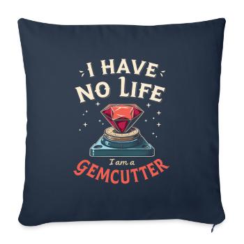 Tailleur de pierres précieuses - Housse de coussin décorative 45 x 45 cm - bleu marine - Devant