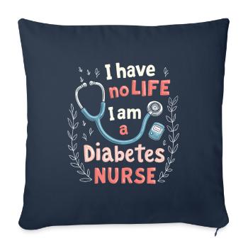 Infirmière en diabète - Housse de coussin décorative 45 x 45 cm - bleu marine - Devant