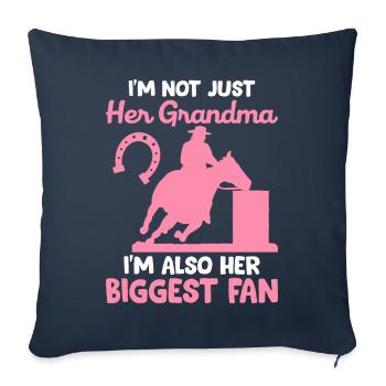 Barrel Racer Barrel Racing Rodeo Horse Granny Greatest - Housse de coussin décorative 45 x 45 cm - bleu marine - Devant
