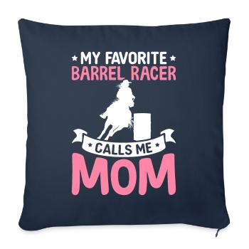 Le coureur de barils préféré m’appelle maman coureur de barils - Housse de coussin décorative 45 x 45 cm - bleu marine - Devant