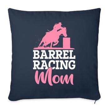 Barrel racer rodéo cheval course de barils maman - Housse de coussin décorative 45 x 45 cm - bleu marine - Devant