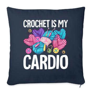 Crochet Tricot Yarn Lover Crochet Is My Heart - Housse de coussin décorative 45 x 45 cm - bleu marine - Devant