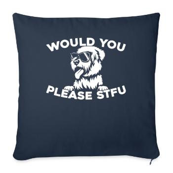 Wheaten Terrier, tais-toi, s’il te plaît, tais-toi - Housse de coussin décorative 45 x 45 cm - bleu marine - Devant