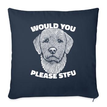 Golden Doodle tais-toi s’il vous plaît Tais-toi - Housse de coussin décorative 45 x 45 cm - bleu marine - Devant