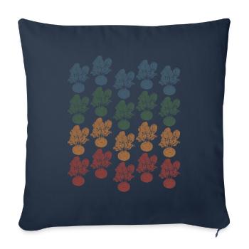 Légumes de chou-rave colorés Vegan - Housse de coussin décorative 45 x 45 cm - bleu marine - Devant