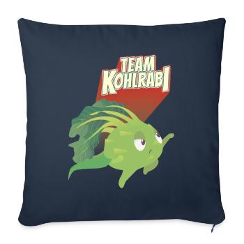Équipe de chou-rave Légumes Vegan - Housse de coussin décorative 45 x 45 cm - bleu marine - Devant