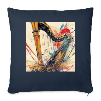 Harpe - Housse de coussin décorative 45 x 45 cm - bleu marine - Devant