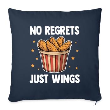Drôle d’aile de poulet disant pas de regrets juste des ailes - Housse de coussin décorative 45 x 45 cm - bleu marine - Devant