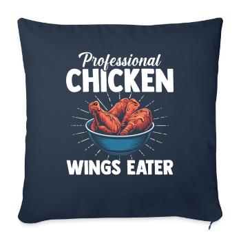 Mangeur professionnel d’ailes de poulet Hühnerflügel - Housse de coussin décorative 45 x 45 cm - bleu marine - Devant