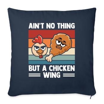 Ce n’est rien d’autre qu’une aile de poulet - Housse de coussin décorative 45 x 45 cm - bleu marine - Devant