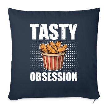 Ailes de poulet chaudes et épicées Tasty Obession - Housse de coussin décorative 45 x 45 cm - bleu marine - Devant