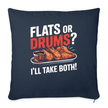 Ailes Buffalo BBQ Ailes Appartements Ou Tambours Prenez Les Deux - Housse de coussin décorative 45 x 45 cm - bleu marine - Devant