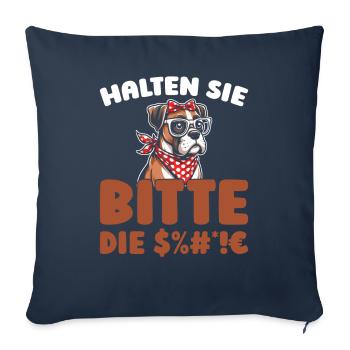 Boxer Hund Deutscher Boxer - Sofakissenbezug 45 x 45 cm - Navy - Vorne