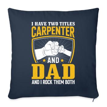 charpentier papa rock les deux menuisier menuisier - Housse de coussin décorative 45 x 45 cm - bleu marine - Devant
