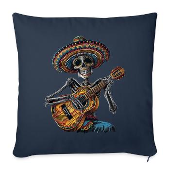 Ukulele Mexican Skeleton - Sofa pillowcase 17,3'' x 17,3'' (45 x 45 cm) - navy - Front