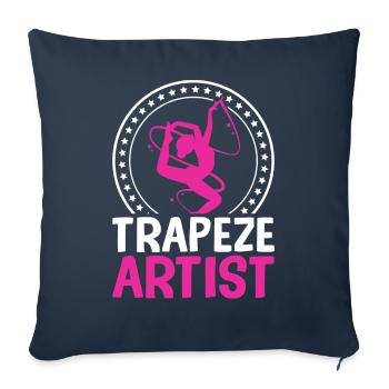 Trapéziste Cirque Fête Carnaval - Housse de coussin décorative 45 x 45 cm - bleu marine - Devant