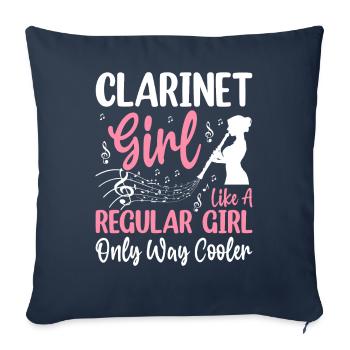 Clarinette Fille Juste Beaucoup Plus Cool Jeux Drôles - Housse de coussin décorative 45 x 45 cm - bleu marine - Devant