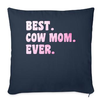 Meilleure vache mère de tous les temps génisse de vache - Housse de coussin décorative 45 x 45 cm - bleu marine - Devant