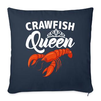 Reine de la langouste cuisinant des écrevisses fruits de mer - Housse de coussin décorative 45 x 45 cm - bleu marine - Devant
