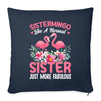 Flamingo Sister Sistermingo Normal Sister Insert - Housse de coussin décorative 45 x 45 cm - bleu marine - Devant