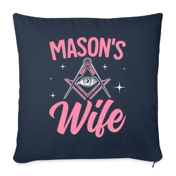 Femme franc-maçonnerie Maître de la franc-maçonnerie - Housse de coussin décorative 45 x 45 cm - bleu marine - Devant