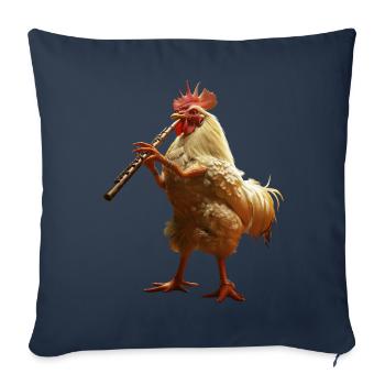 Flûte de coq - Housse de coussin décorative 45 x 45 cm - bleu marine - Devant