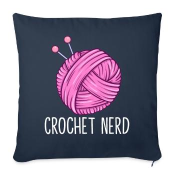 crochet tricot fil amoureux grand-mère maman crochet ne - Housse de coussin décorative 45 x 45 cm - bleu marine - Devant