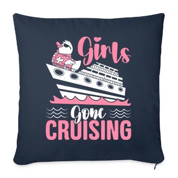 Girls Gone Cruising Cruise Croisière Vacances Croisière - Housse de coussin décorative 45 x 45 cm - bleu marine - Devant