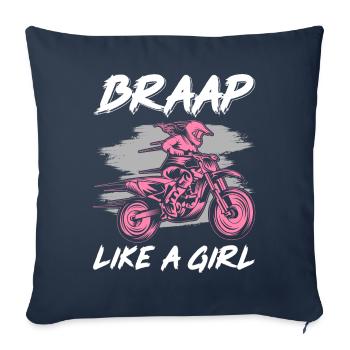 Lustiges Dirt Bike Girl Biker Offroad Motorrad Bra - Sofakissenbezug 45 x 45 cm - Navy - Vorne
