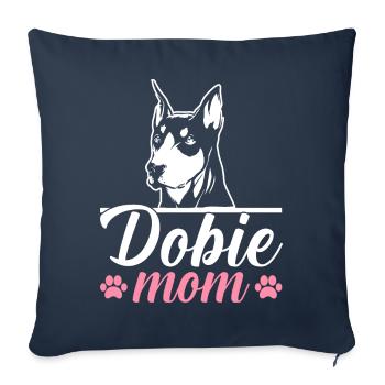 Dobie Mama Dobermann Mama - Sofakissenbezug 45 x 45 cm - Navy - Vorne